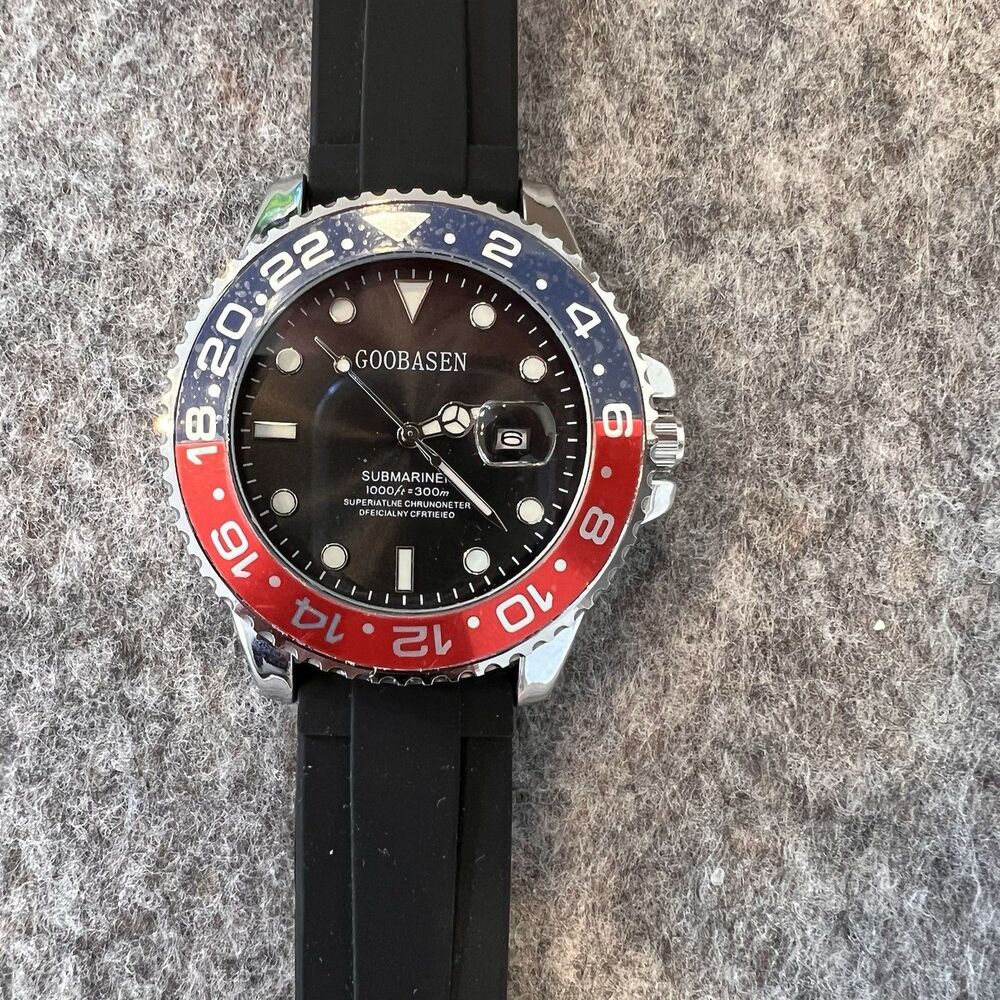 Goobasen Submariner Men’s “Pepsi” Watch Water Resistant Stainless Still Back